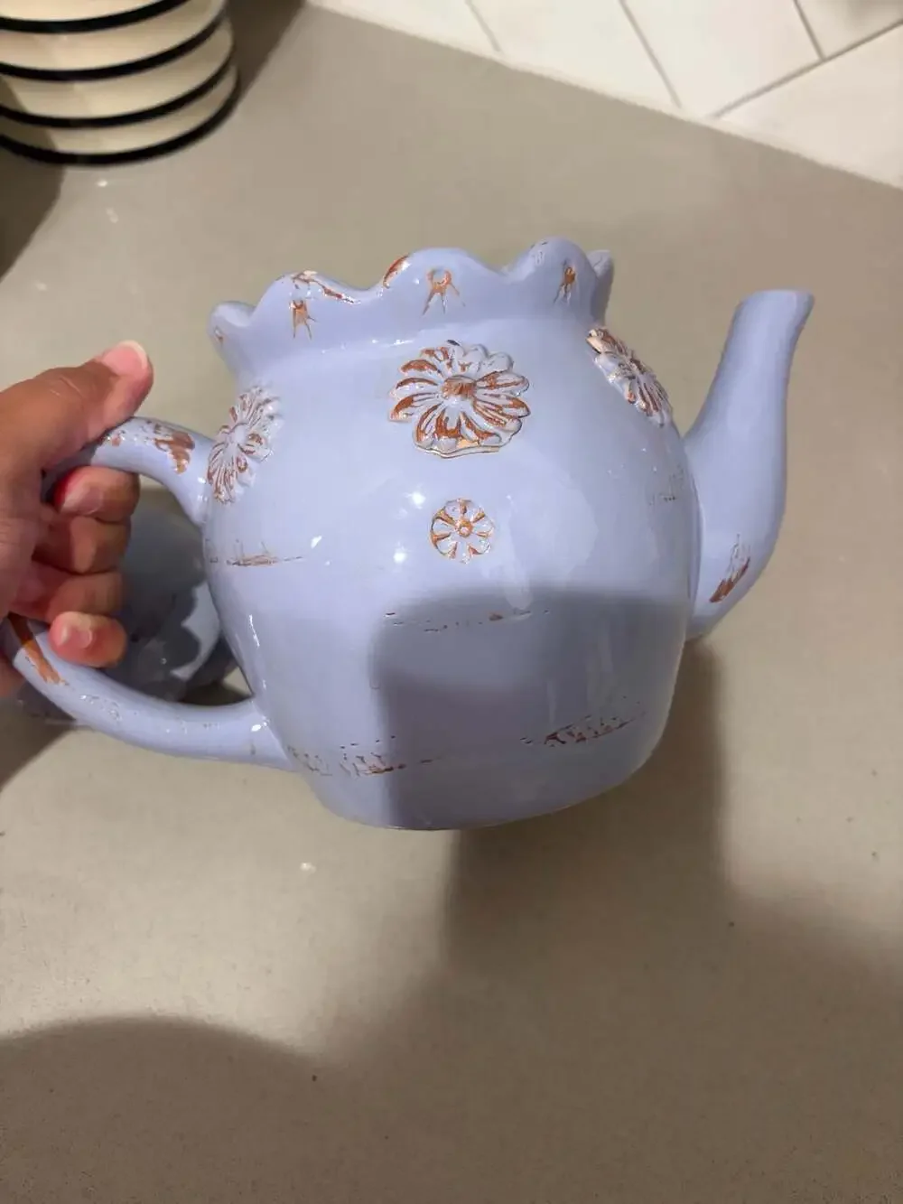 Countryside ceramic teapot